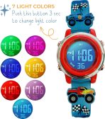 Waterproof 7 Colors Light with Alarm Collection Digital Watch - Image 3